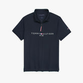TOMMY PREMIUM SELF EMB ZIP-UP POLO SHIRT (NAVY BLUE)